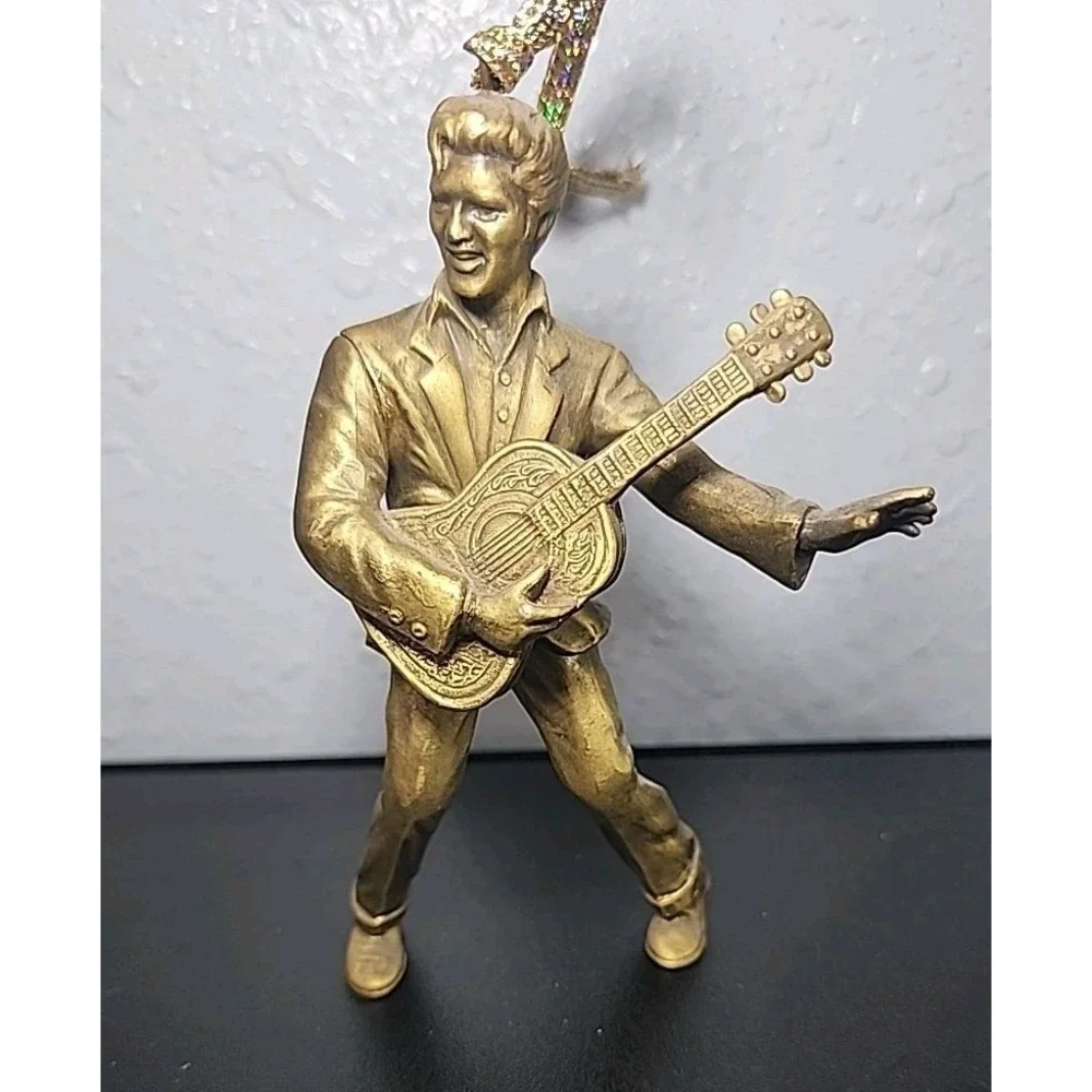 Hallmark Keepsake 1992 Elvis Presley Brass Plated Christmas Ornament‎
